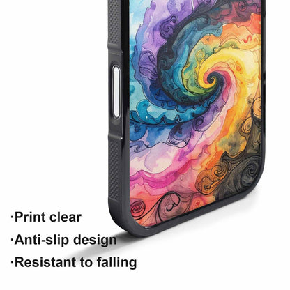 iPhone 17 Pro Max Case — Black &amp; Blue Ink Tie Dye, Custom Phone Case