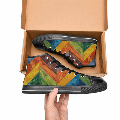 MEN'S Progress Pride Flag High Top Canvas Dark Academia Custom Sneakers