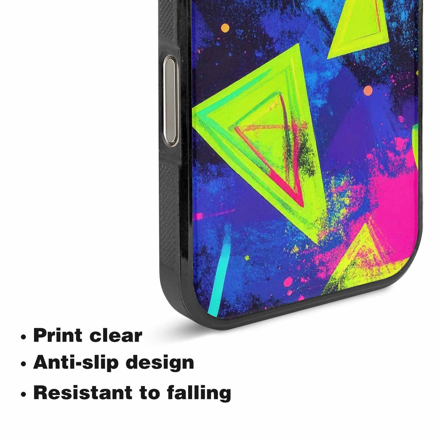 iPhone 16 Pro Max Case — Memphis Squiggles Triangles Dots, Custom Phone Case