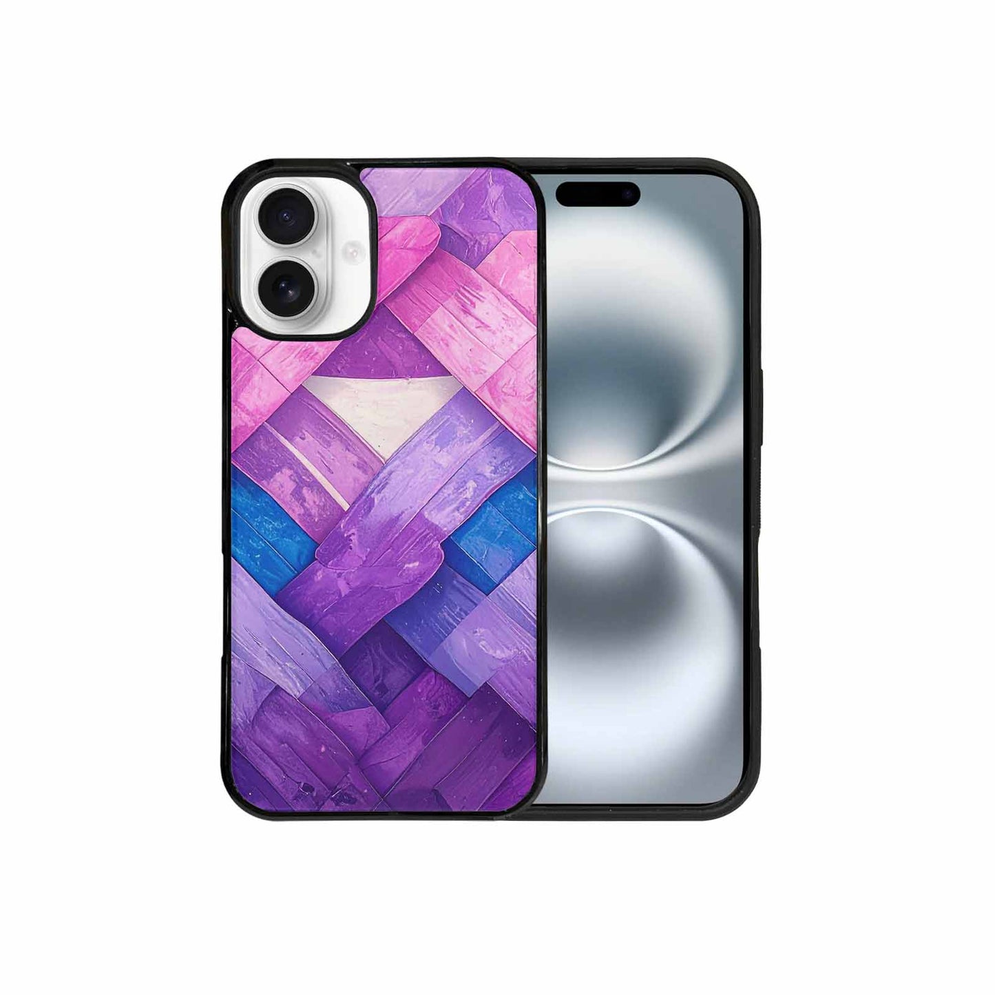 iPhone 16 Plus Case — Bisexual Flag Color Theme Small Rainbow, Unique Phone Case Design