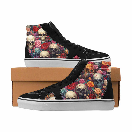 MEN'S Skulls High Top Canvas Personalized Wallpaper Art Original Art Sneakers