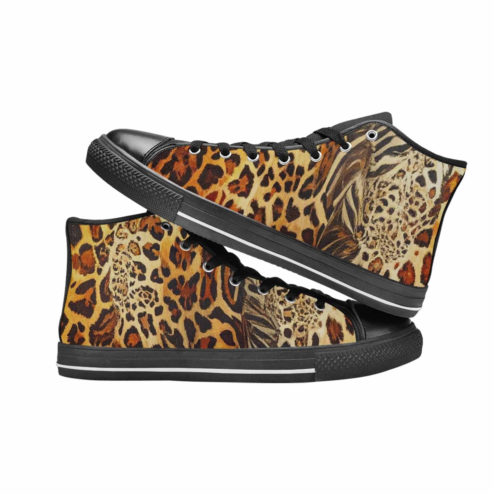 WOMEN'S Animal Print High Top Canvas Neon Fantasy Custom Sneakers
