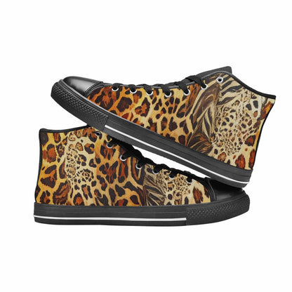 WOMEN'S Animal Print High Top Canvas Neon Fantasy Custom Sneakers