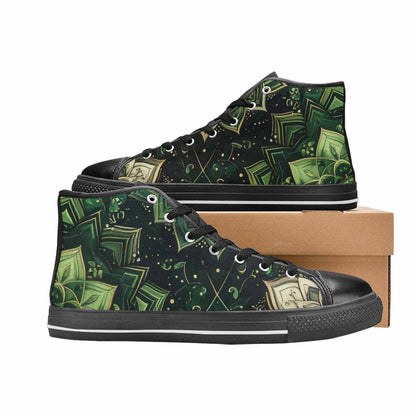 MEN'S Mandala High Top Canvas Neon Fantasy Custom Shoes