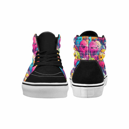 MEN'S Melting Ice Cream Monster High Top Canvas Kaleidoscope Sneakers