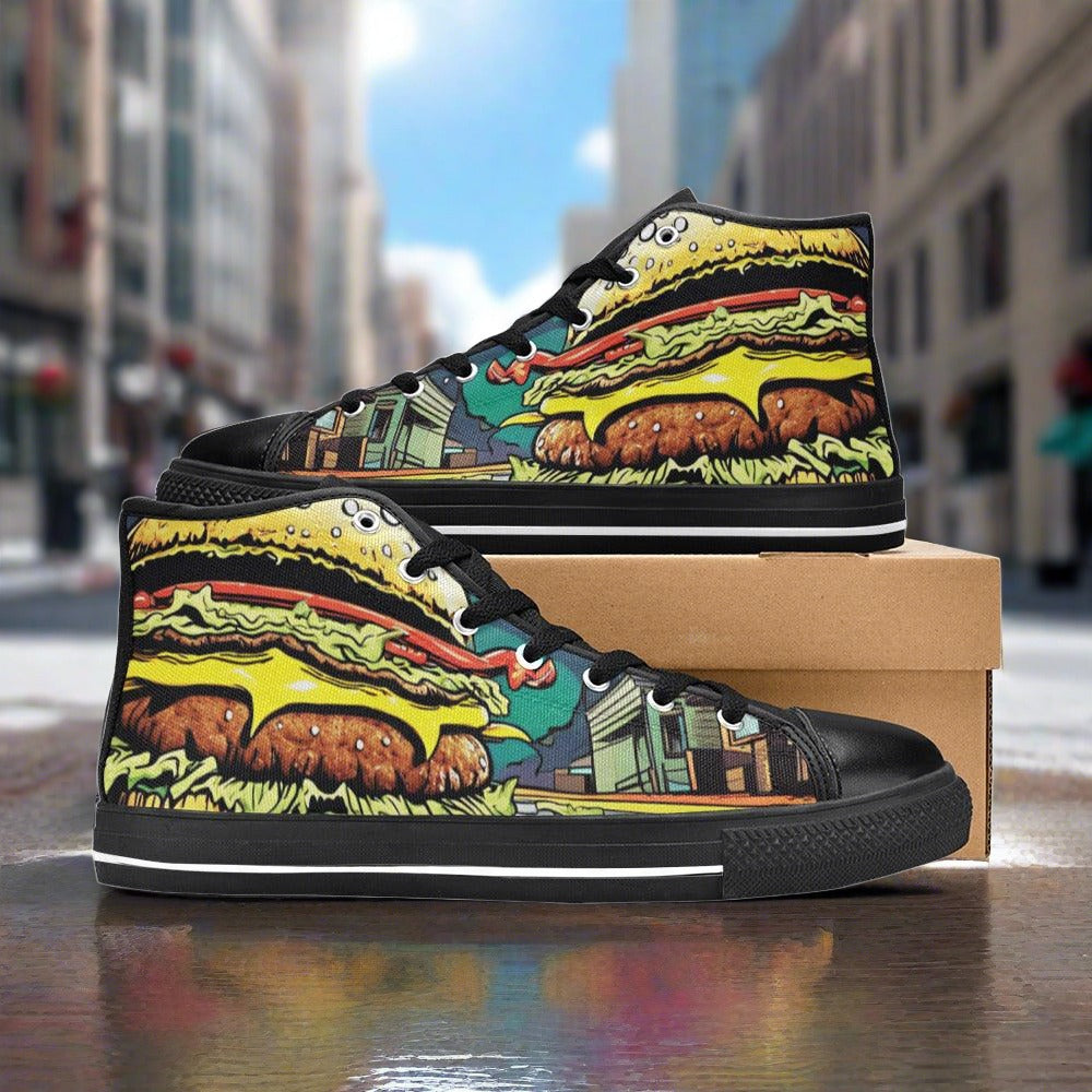 Aurora Borealis Blue Gold Unique Bold Art - Freaky Shoes