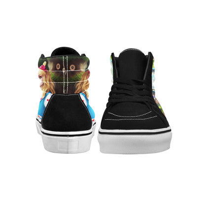 WOMEN'S Acid Creepy Wonderland Psychedelic High Top Skateboarding Dreamcore Shoes