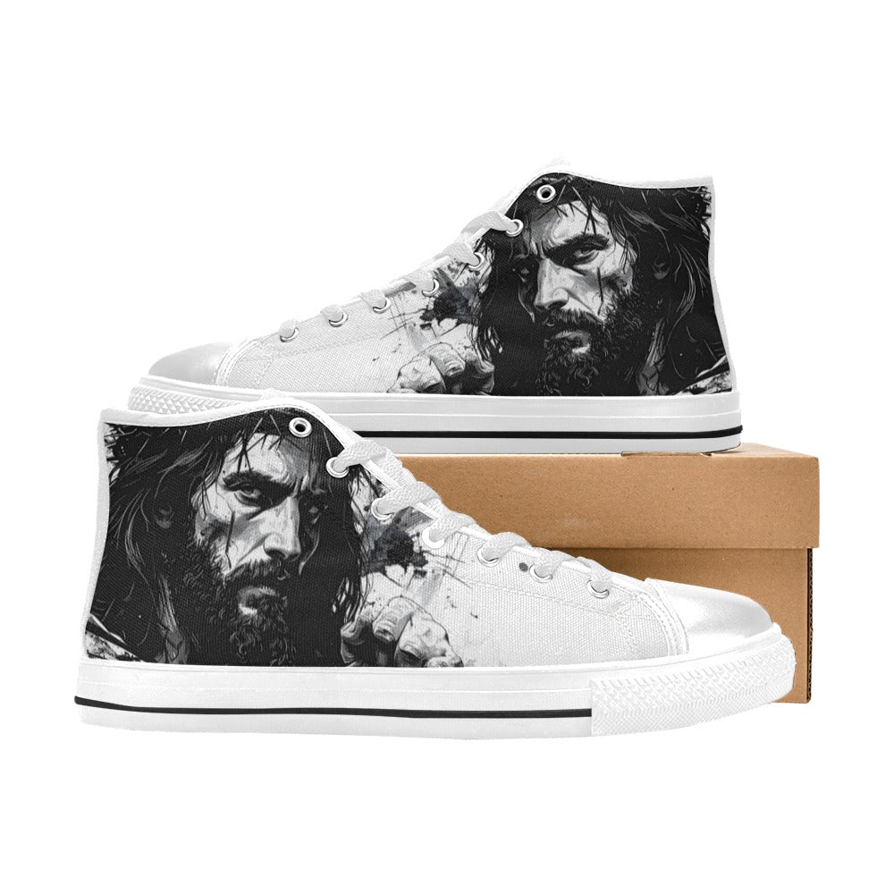 WOMEN'S Jesus_Ht_14 High Top Canvas Vibrant Chaos Custom Shoes