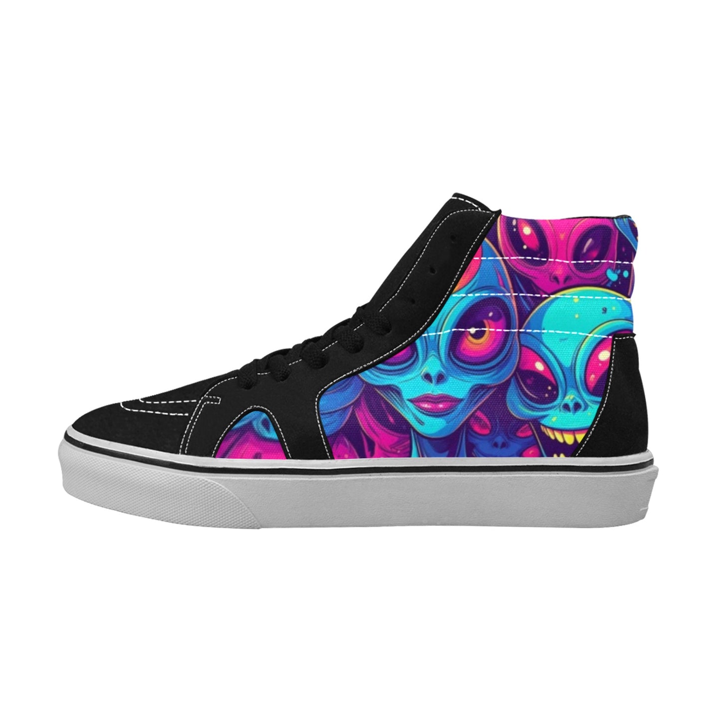 MEN'S Alien UFO Cartoon High Top Skateboarding Y2K Custom Sneakers