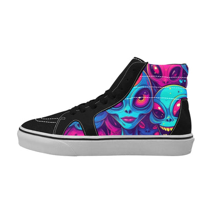 MEN'S Alien UFO Cartoon High Top Skateboarding Y2K Custom Sneakers