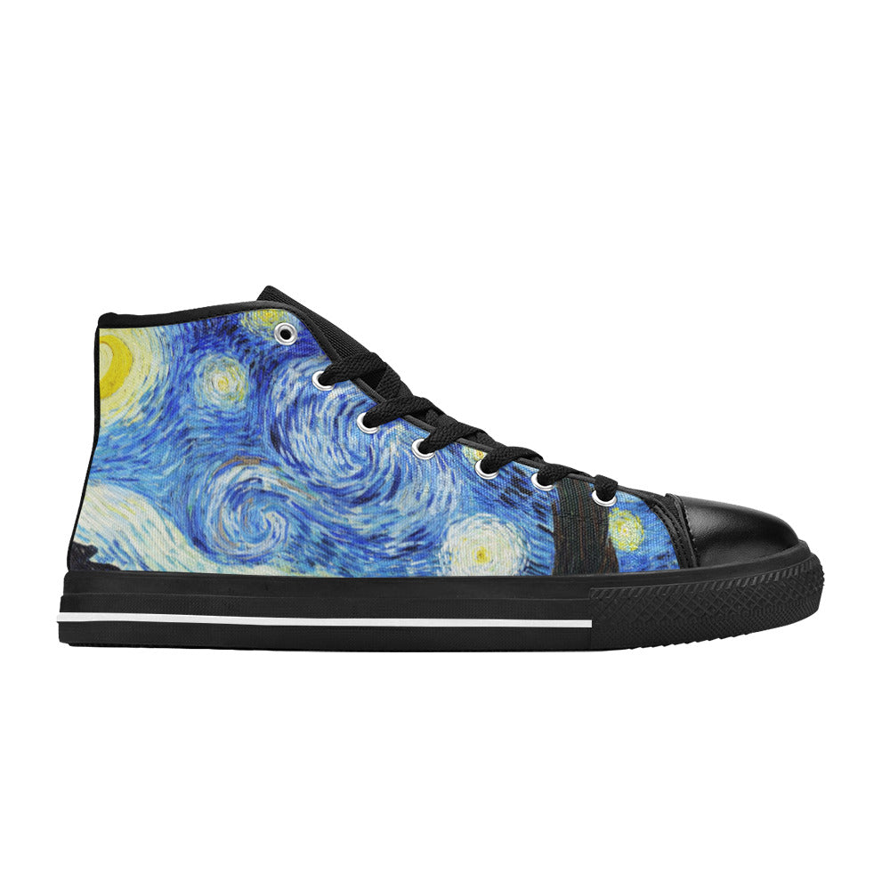 MEN'S Cc Starry Night Men’S High Top Canvas Neon Fantasy Custom Sneakers