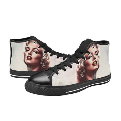 MEN'S Cc Retro Model Men’S High Top Canvas Wallpaper Art Custom Shoes