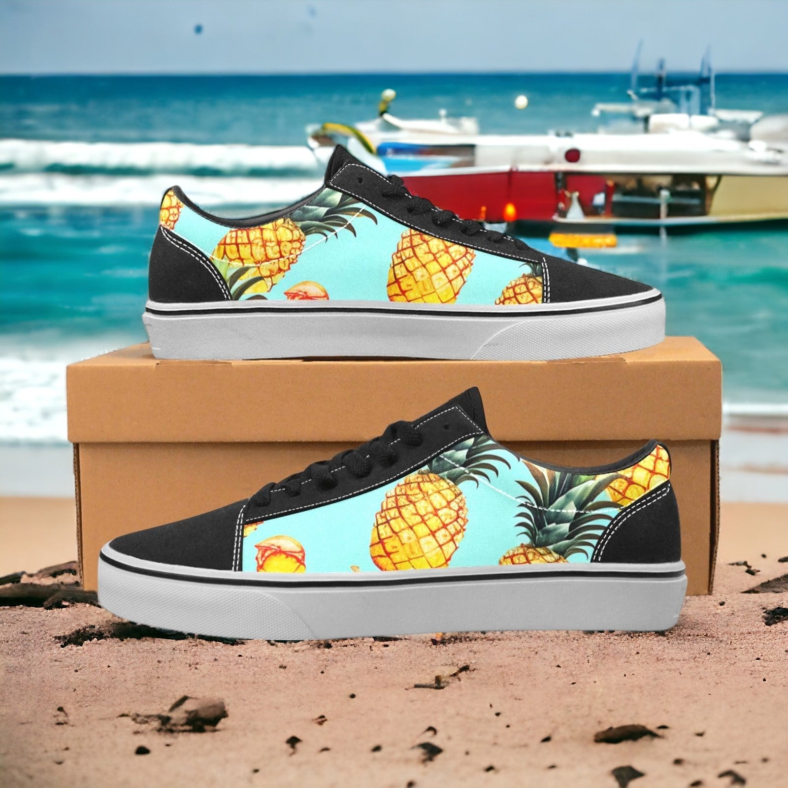 Cherry Blossom Silver Blue Vivid WOMEN Bold Art - Freaky Shoes | Custom Art Sneakers