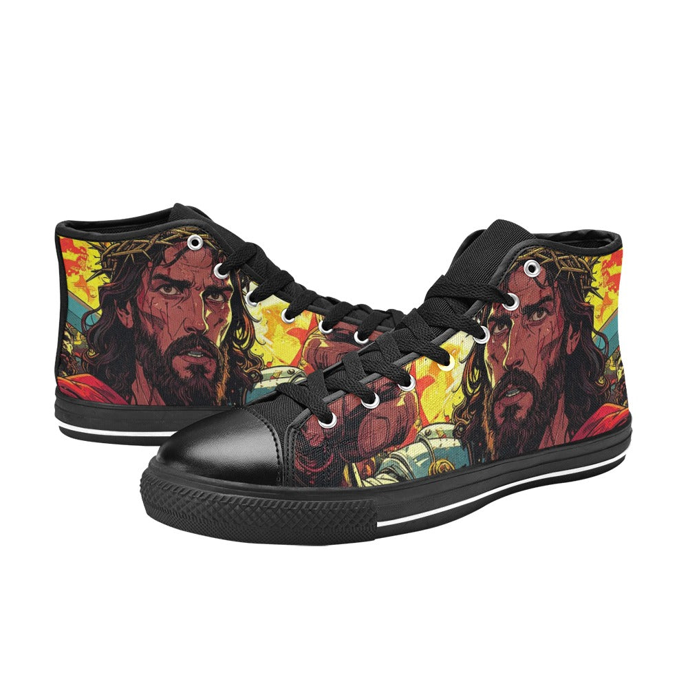 MEN'S Jesus_Ht_10 Men’S High Top Canvas Aesthetic Custom Shoes