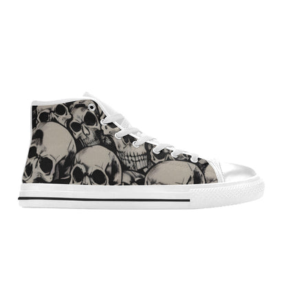 WOMEN'S Cc Retro Skulls Art High Top Canvas Y2K Sneakers
