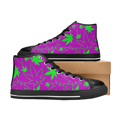 MEN'S Cc Weed 420 Art High Top Canvas Aesthetic Shoes