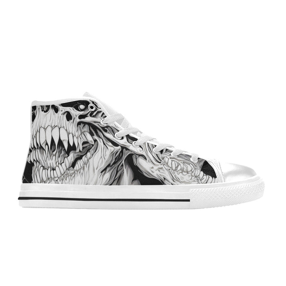 WOMEN'S Cc Demons Grey High Top Canvas Vivid Custom Shoes
