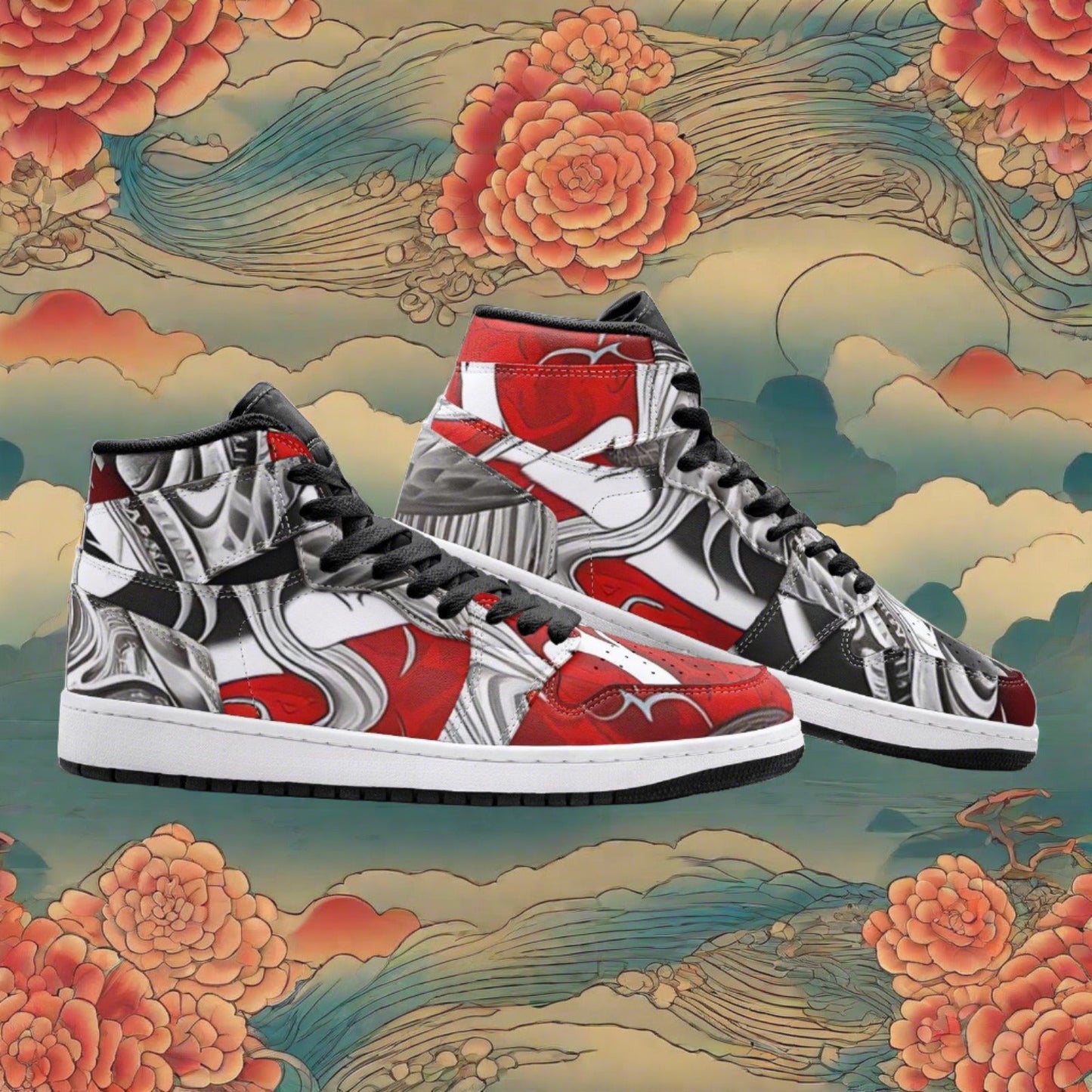 Cherry Blossom Rainbow Custom Bold Art - Freaky Shoes | Custom Art Sneakers
