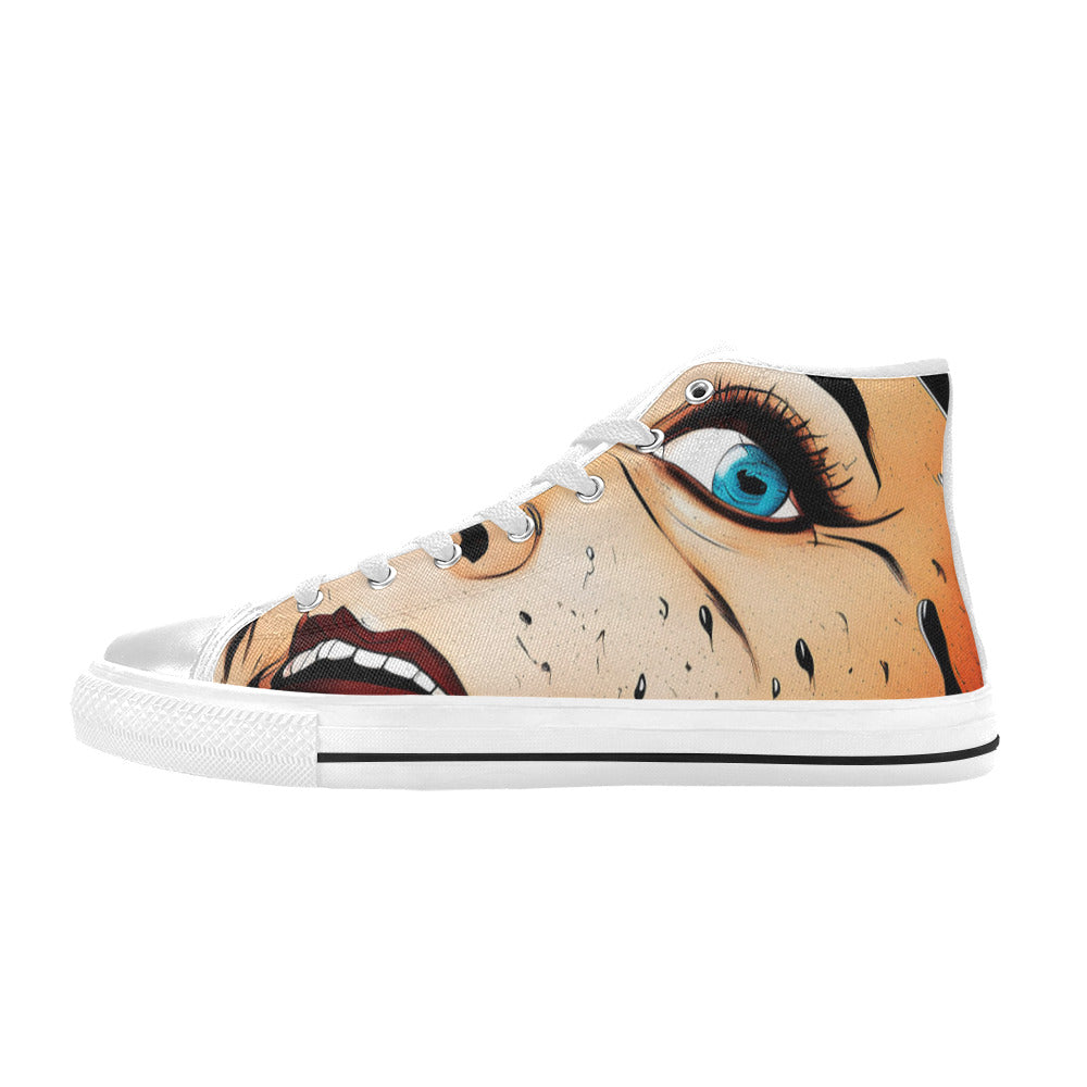 MEN'S Cc Pop Art 3 High Top Canvas Aesthetic Sneakers