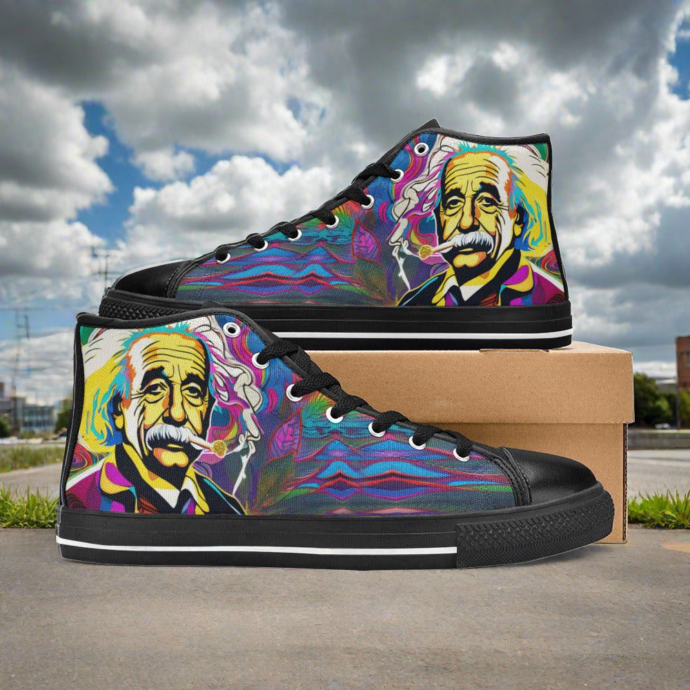Aurora Borealis Dark Cosmic Vivid MEN Bold Art - Freaky Shoes | Custom Art Sneakers