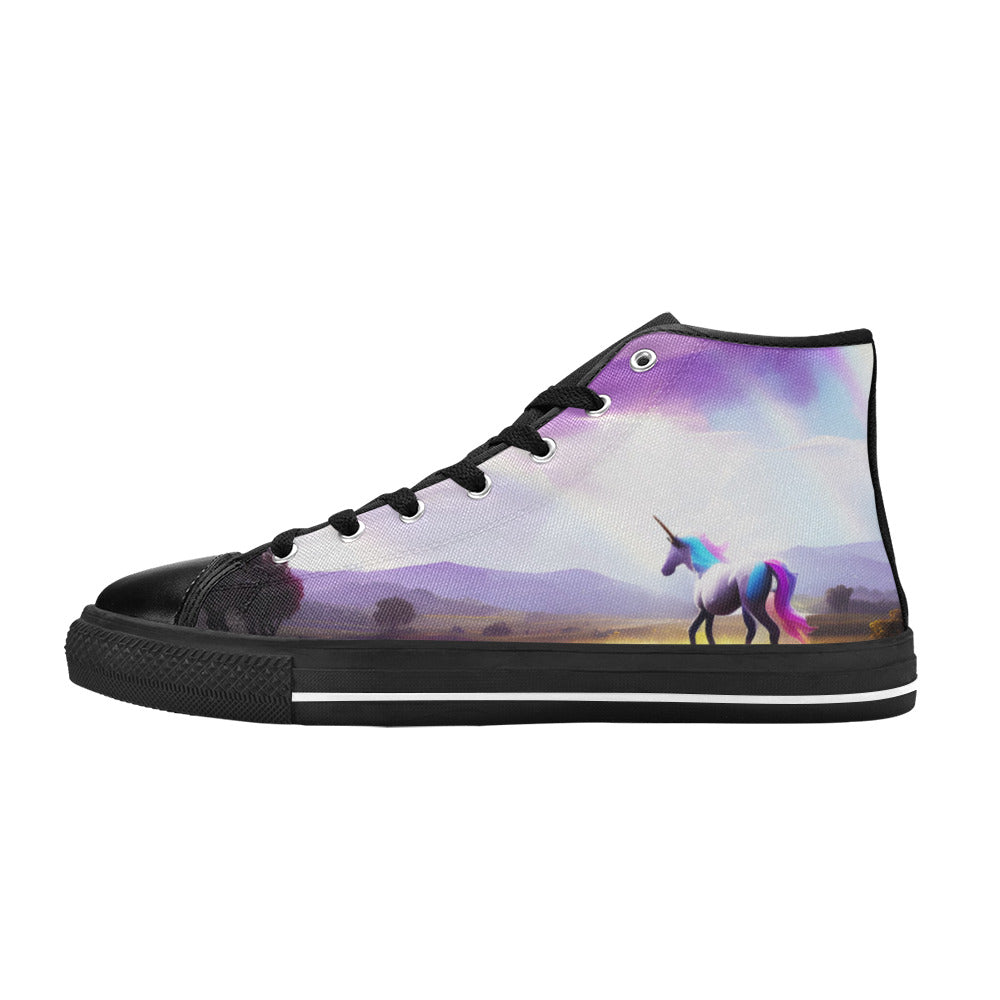 WOMEN'S Unicorn Beauty Art High Top Canvas Dreamcore Sneakers