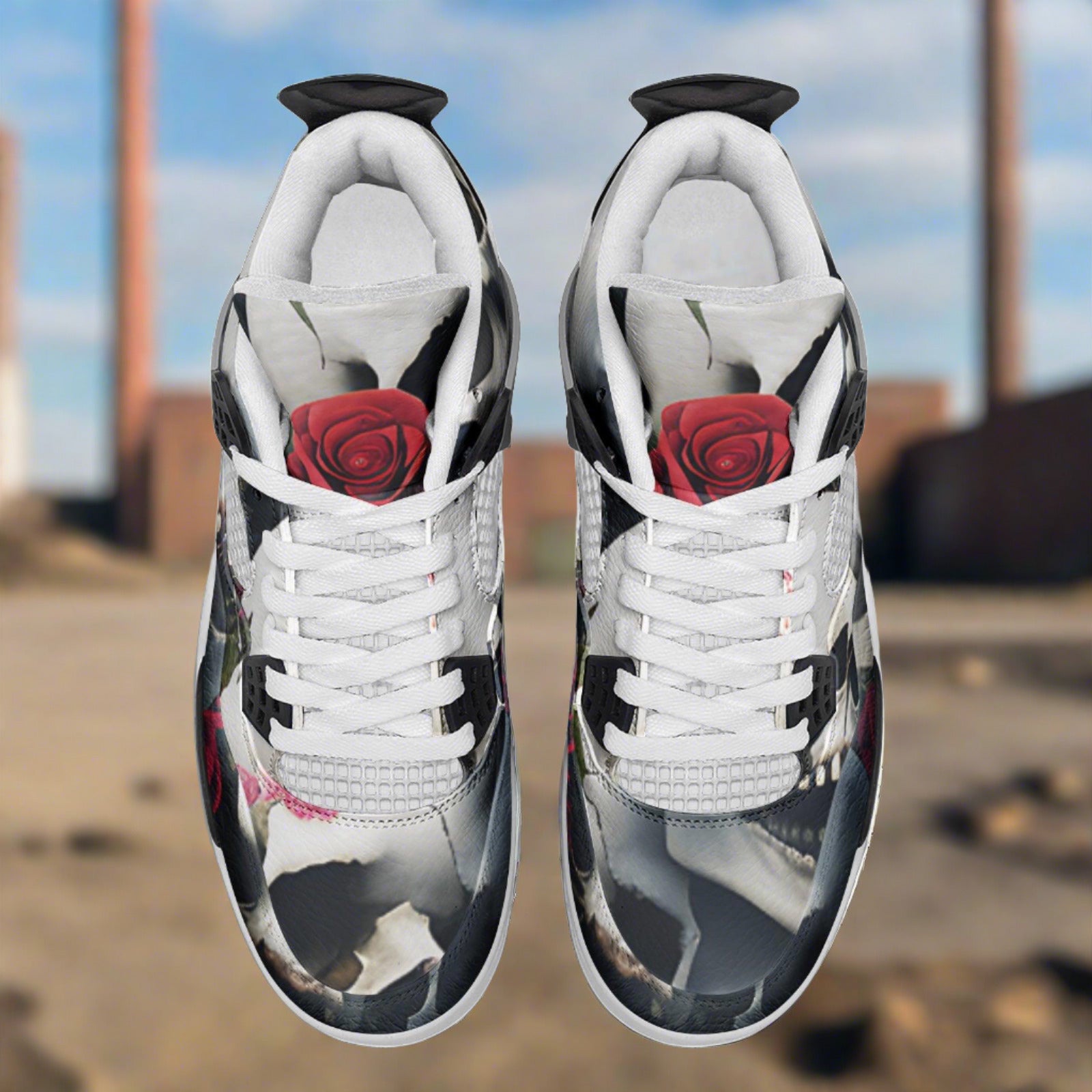 Cherry Blossom Magenta Gold Vivid Bold Art - Freaky Shoes | Custom Art Sneakers