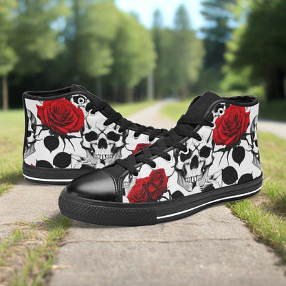 Jellyfish Crimson Black Creative MEN Bold Art - Freaky Shoes | Custom Art Sneakers