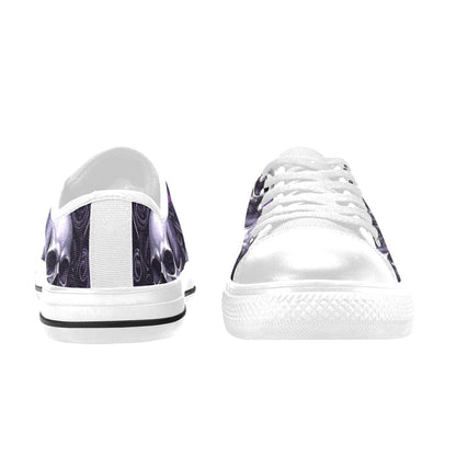 KIDS' Skull Butterfly Purple Iridescent Low Top Canvas Grunge Shoes