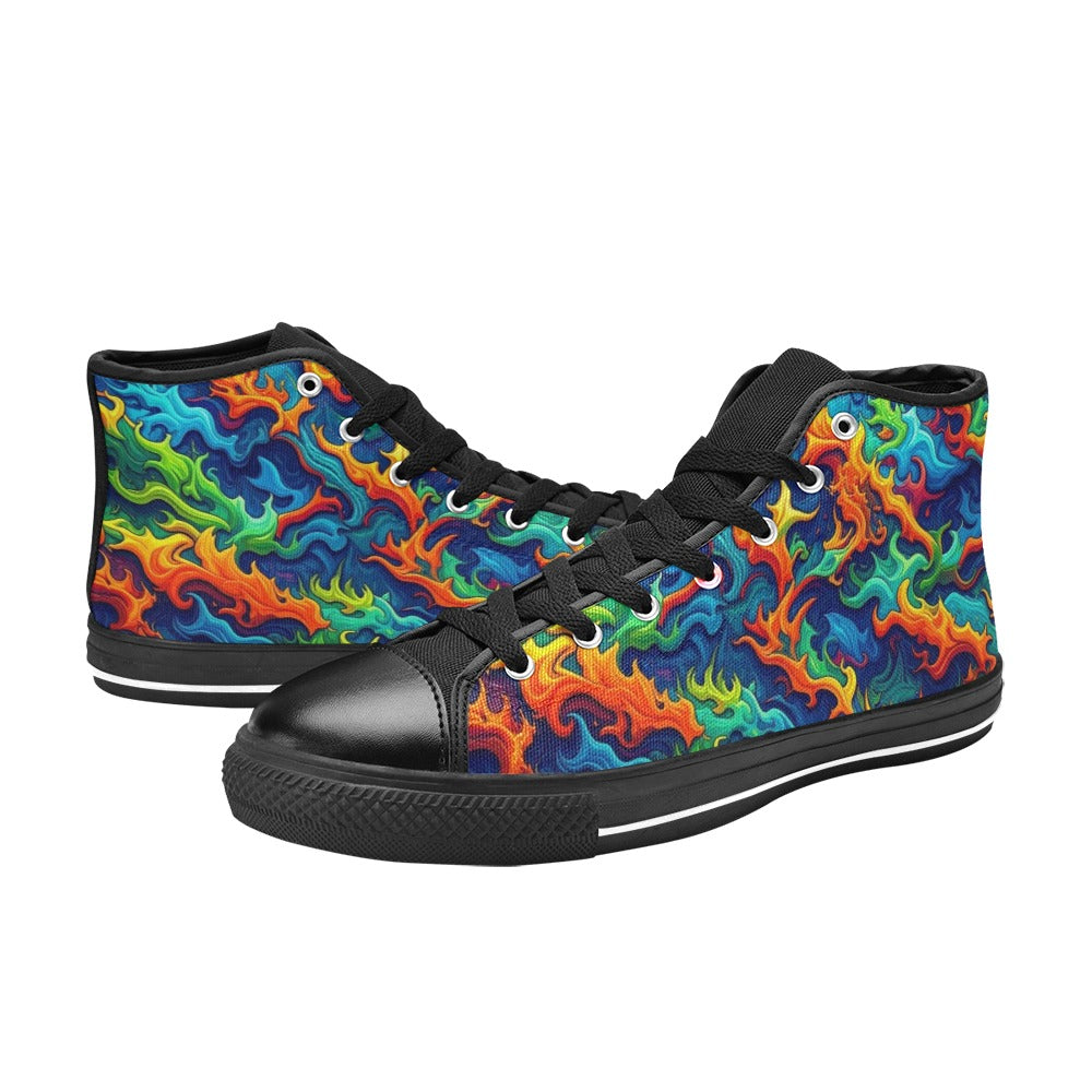 MEN'S Psychedelic Camo Rhythm High Top Canvas Y2K Shoes