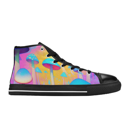 WOMEN'S Cc Mushroom Art 3 High Top Canvas Neon Fantasy Custom Shoes