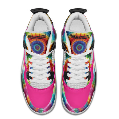 Tie Dye Fun Art Unisex Non Slip Lace Up Breathable Fashion Sneakers