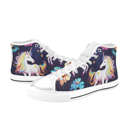 WOMEN'S Unicorns Please 2 High Top Canvas Y2K Custom Sneakers