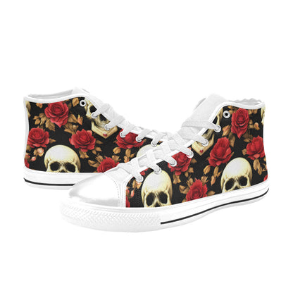 MEN'S Rose Skulls 3 Men’S High Top Canvas Y2K Sneakers