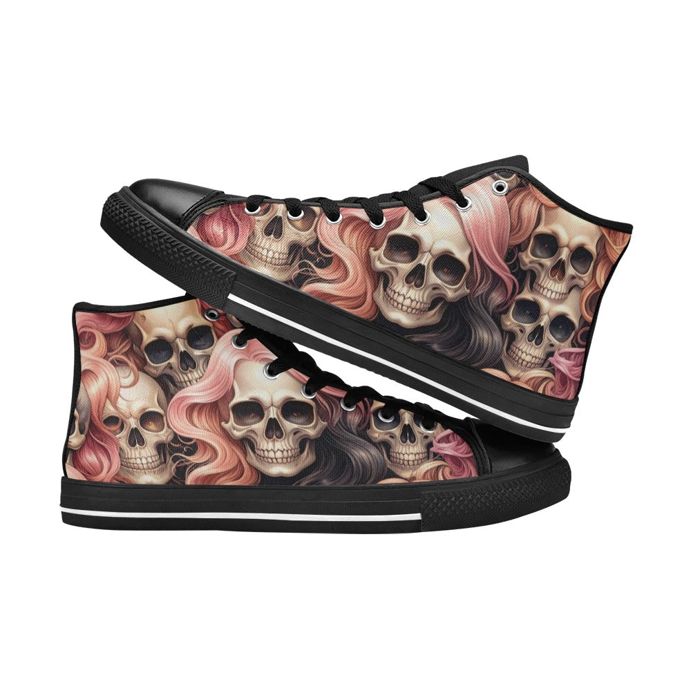 MEN'S Dark Feminine Flowing Hair High Top Canvas Vibrant Chaos Shoes