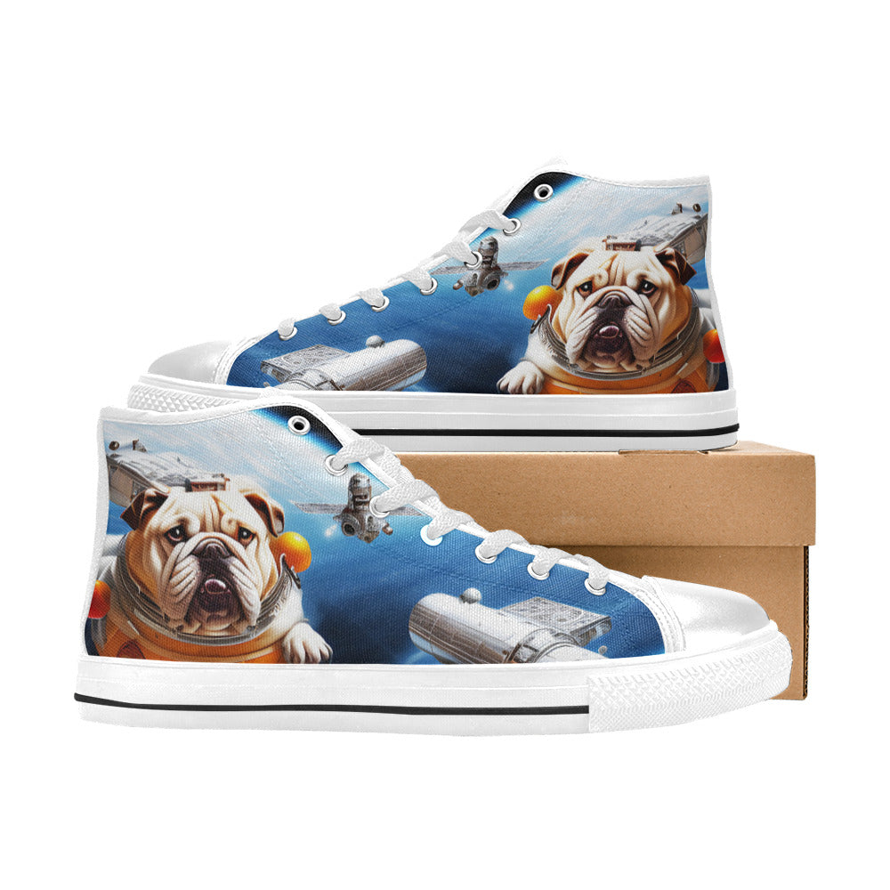 MEN'S Space Dog Men’S High Top Canvas Wallpaper Art Sneakers