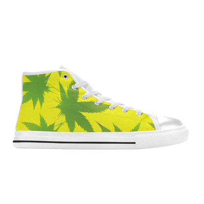 MEN'S Cc Weed Art Men’S High Top Canvas Grunge Sneakers