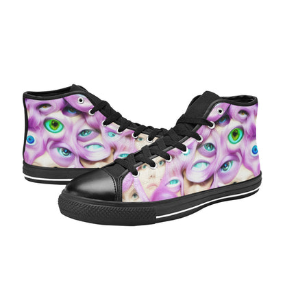 MEN'S Cc Wall Eyes Trippy High Top Canvas Dark Academia Custom Shoes