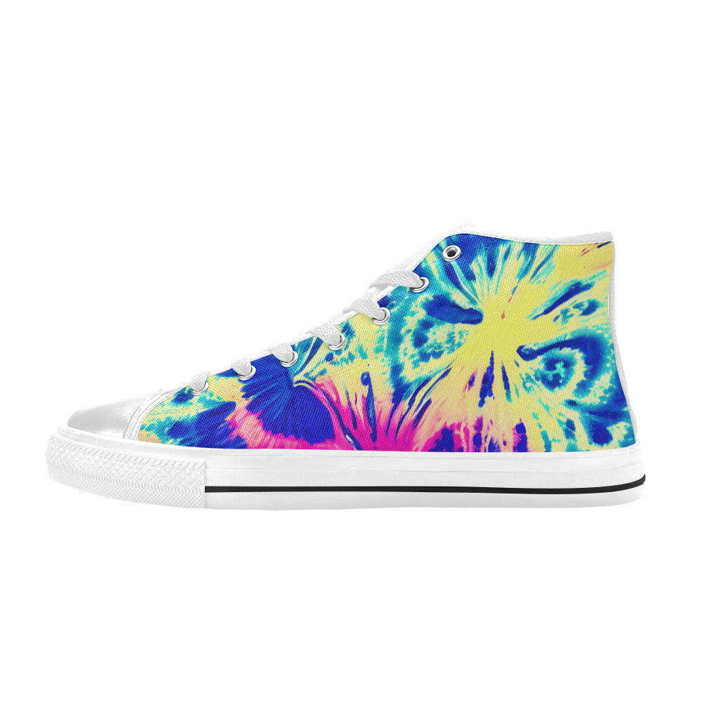 MEN'S Tie Dye Splash Retro High Top Canvas Vibrant Chaos Sneakers