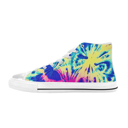 MEN'S Tie Dye Splash Retro High Top Canvas Vibrant Chaos Sneakers