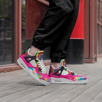 Tie Dye Fun Art Unisex Non Slip Lace Up Breathable Fashion Sneakers