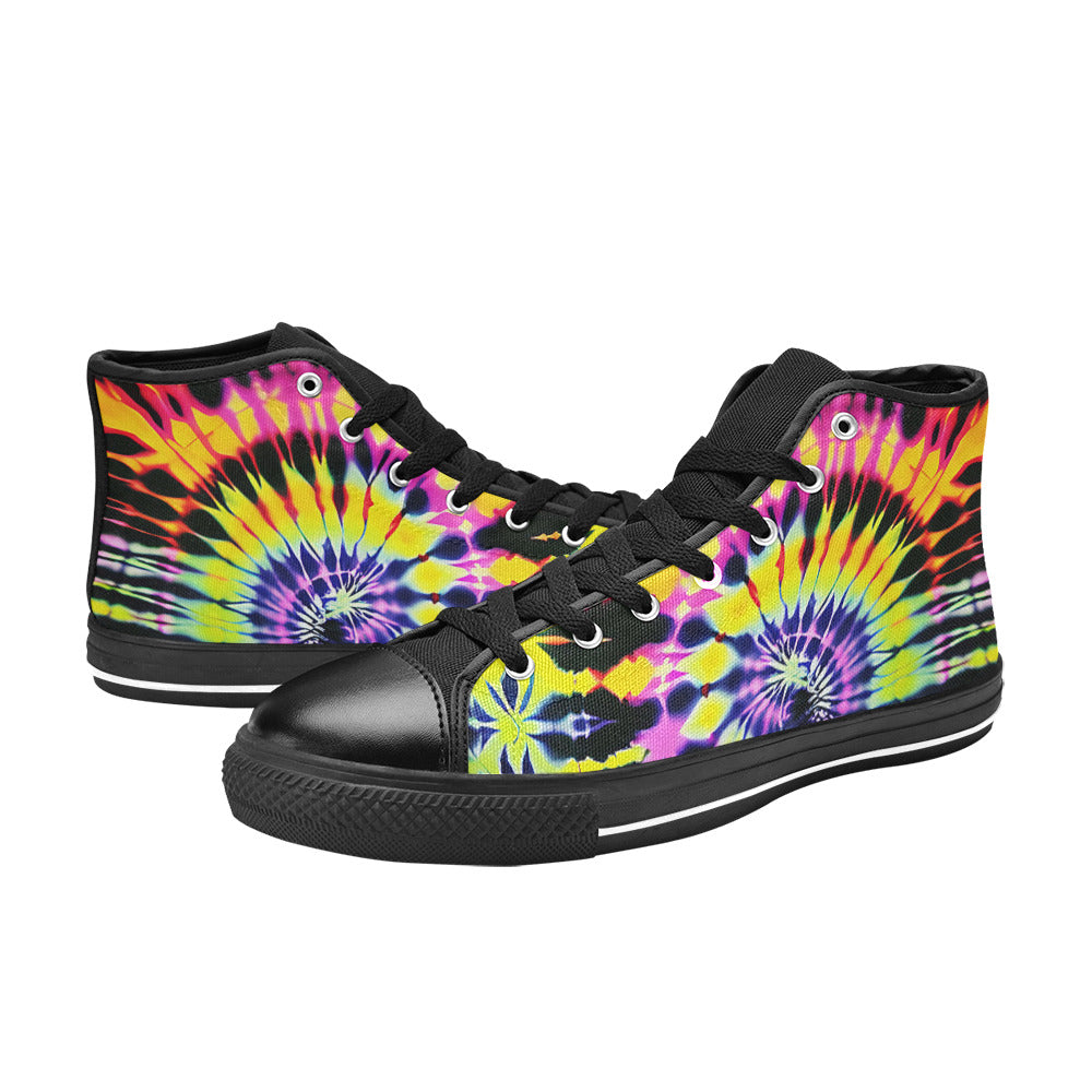 WOMEN'S Cc Tie Dye Art High Top Canvas Dark Academia Sneakers