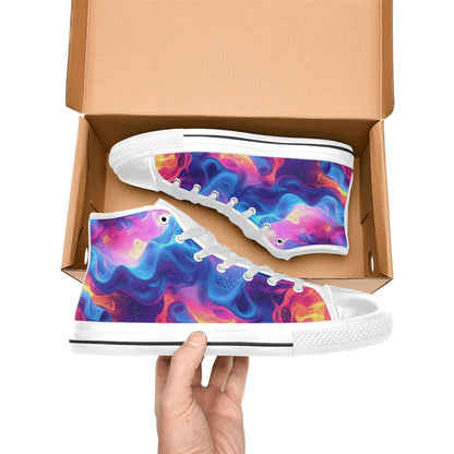WOMEN'S Ethereal Camo Design 2 High Top Canvas Y2K Custom Sneakers