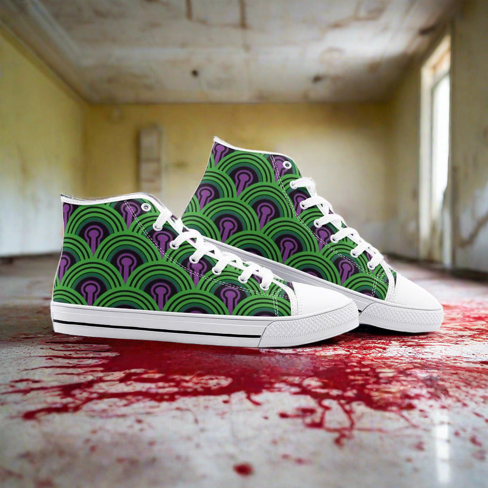 Dragon Teal Gold Custom Bold Art - Freaky Shoes