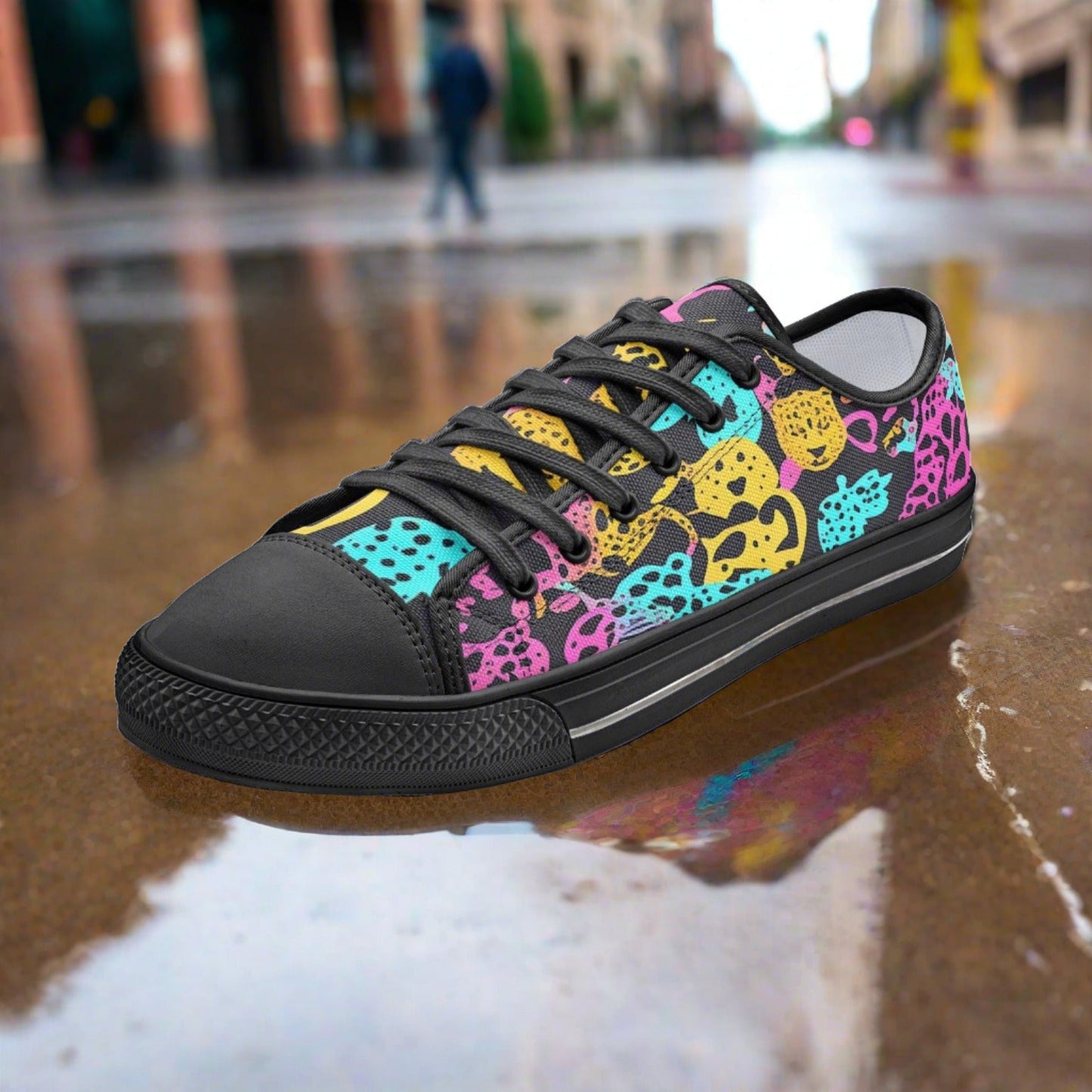 Koi Purple Teal Wearable Bold Art - Freaky Shoes | Custom Art Sneakers
