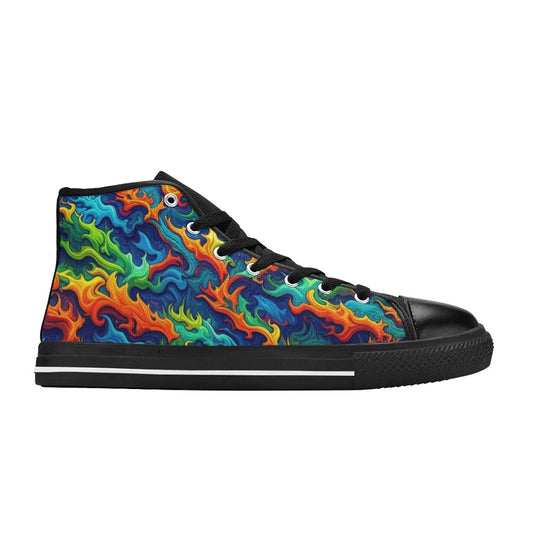 KIDS' Psychedelic Camo Rhythm High Top Canvas Dreamcore Custom Sneakers