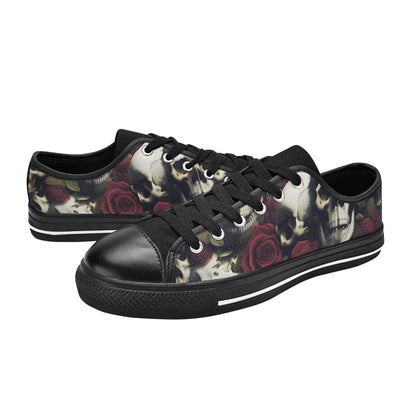 WOMEN'S Rose Skulls Dark Canvas Dreamcore Sneakers