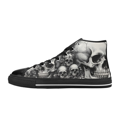 Dark Rose Gothic Skull Men's Art Canvas Shoes | Freaky Shoes®