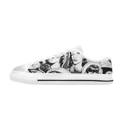 WOMEN'S Cc Retro Faces 2 Canvas Cottagecore Custom Shoes