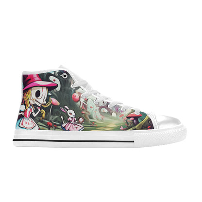 MEN'S Evil Wonderland World Men’S High Top Canvas Neon Fantasy Sneakers