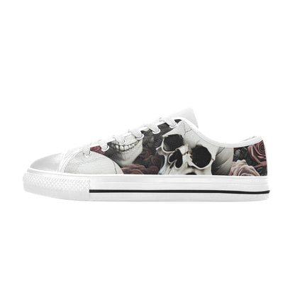 WOMEN'S Rose Skulls Dark 7 Canvas Aesthetic Custom Sneakers